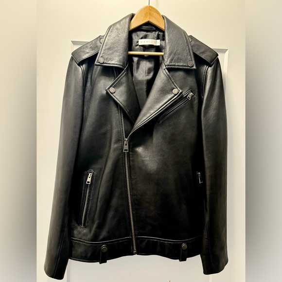 Never worn, DANIER black buttery lamb leather jacket with clasped lapels - Picture 1 of 3